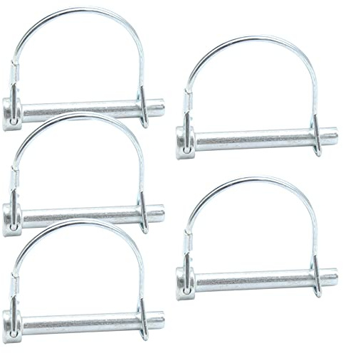 CEEYSEE 5pcs Locking Pin 8mm x 70mm Pipe Folding Pin with Zinc Plated Snap Lock for Trailers, Trucks, Tractors, Dumppers, Farm, Lawnmowers (D8mm x 70mm)