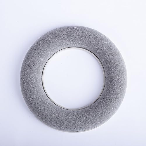 artplants.de Steckschaum Ring AMEB für Kunstblumen, grau, Ø 15 cm | mit Kunststoffunterlage - Steckschaum Kranz