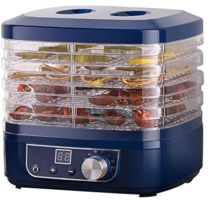 5-Schicht-Tablett Elektrischer Dörrgerät Dörrautomat Für Lebensmittel Obsttrockner Maschine Dörrautomaten Fleisch Mit Timer Und Temperaturregelung 95 ° F-158 ° F Für Obst, Gemüse, Beef Jerky 350W
