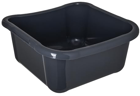 KADAX Rechteckige Wäscheschüssel, Robuste Wäschewanne, Waschschüssel mit bequemen Griffen, Aufbewahrungsbehälter, Kompakte Reinigungswanne, Schüssel (Dunkelgrau, 8L)