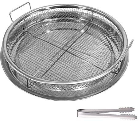 AMZLORD Grillkörbe, Edelstahl-Mikrowellen-Backblech mit Clip, antihaftbeschichtetes Hochtemperatur-Backgeschirr, Küchenutensilien