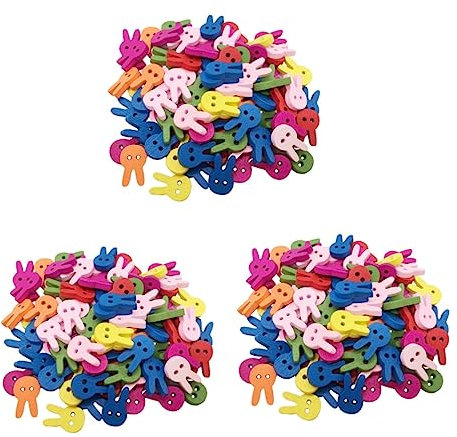 TEHAUX 300 Stk Knöpfe Nähen Diy & Handwerk Kinderkorb N?hstasten Korb Für Kinder Ostern-scrapbooking-schaltfläche 2 Löcher Knöpfe Holzdeko Produkte Zur Frühkindlichen Bildung Hölzern Hase