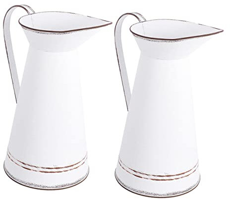 Zerodeko 2st Sukkulenten-töpfe Steckblumen Links Heimdeko Dekoration Blumenvase Blumenstrauß Blumenbank Container Eisen Weiß Europäischer Stil