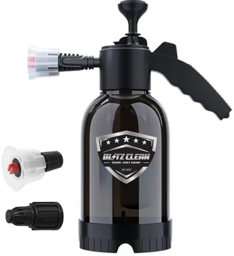 Pump Action Snow Foam Cannon Pressurised Sprayer Car Hand Foam Sprayer Pump Spray Bottle Pressurised Soap Sprayer with Two Nozzles Car Foam Blaster- No Need For a Jet or Pressure Wash For Cars Vans