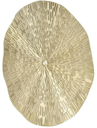 Walfront Disco da Parete Dorato Decorazioni per la Casa, Decorazioni da Parete Rotonde in Metallo da Rotonde in Ferro 24, 5 Cm/9, 6 Pollici da