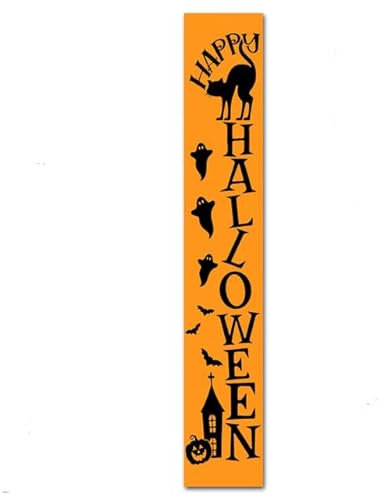 Geroclonup Vertikale Schilder für Veranda, stehend, groß, hoch, Holz, Willkommensschild, Halloween-Party-Dekorationen für Zuhause, Outdoor, Innenbereich, 160 x 20 cm