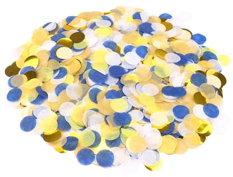 GoldRock Konfetti für Hochzeit, Geburtstag, Gender Reveal, Taufe, Weihnachten, Silvester - 6000 Stk Streudeko Bunt, Tischdeko Blau, Konfettikanone Papier, Luftschlangen