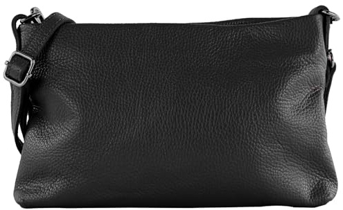 modamoda de T258 Damen Leder Umhängetasche Clutch 25x16x3 cm, handmade in Italy