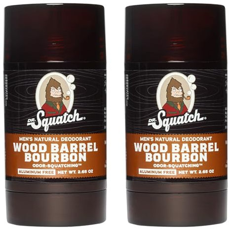 Dr. Squatch Deodorant für Männer - Holzfass-Bourbon Aluminiumfreies natürliches Deodorant (78.4 ml, 2er-Pack)