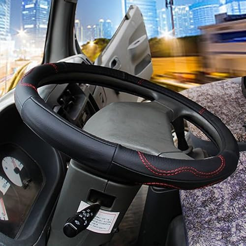 Lenkradbezug Lenkradhülle Lenkradabdeckung Leder Auto Lenkradbezug Bus LKW Auto Für Durchmesser 36 38 40 42 45 47 50 cm rutschfest Verschleißfest Auto Styling(40CM)