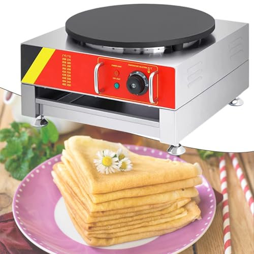 MáQuina Comercial EléCtrica Para Hacer Panqueques, Tortillas Y Blintzes, MáQuina Para Hacer Crepes Individuales De 16 Con Control De Temperatura Ajustable De 122 A 572 ℉,220V