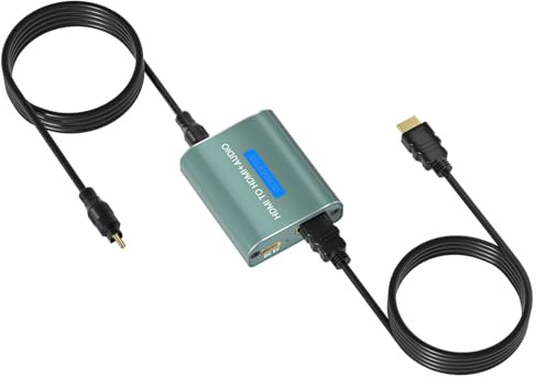 HDMI Audio Extractor Splitter 4K, HDMI to Optical Toslink SPDIF Video Audio Adapter Supports Digital/DTS, PCM HDR10 (NOT Support ARC)