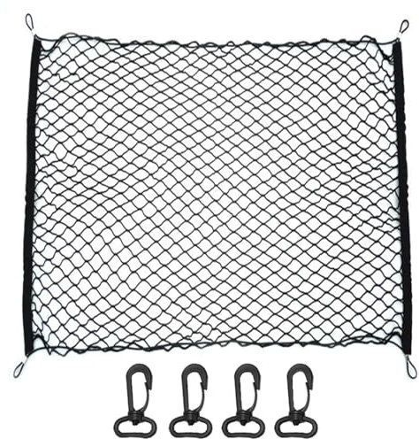 For Tesla Model 3,Car Trunk Net,70 * 70CM Elastic Pocket Hook Rear Cargo Storage Mesh