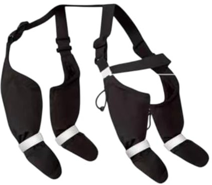 MagiDeal Hunde-Hosenträgerstiefel, Hundeschuhe, Flexibler Hundepfotenschutz, wasserdichte Hundestiefel mit Hosenträgern zum Laufen, Spazierengehen, Wandern, L