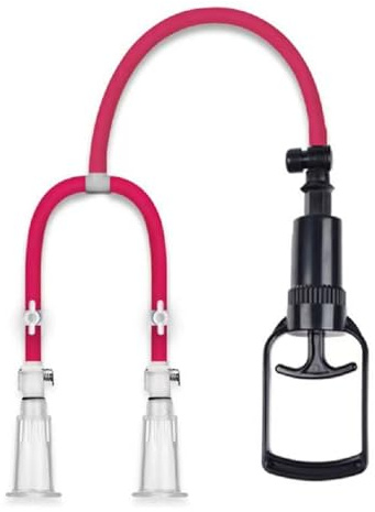 LZMYZ Nippelsauger Pumpe Brustwarzensauger Nippel Sucker Set Extra Saugkraft Brustwarzen Vergrößerung Brust Klitoris Stimulator Saugen Milchpumpe Clit Sauger SM Sexspielzeug für Paare Frauen(Rot)