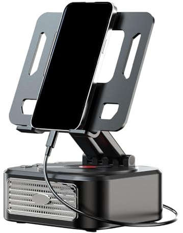 Soporte para teléfono con altavoz, soporte para altavoces para escritorio,Soporte para teléfono tablet plegable giratorio - Soporte para teléfono móvil con función de carga, gadget tecnológico cool