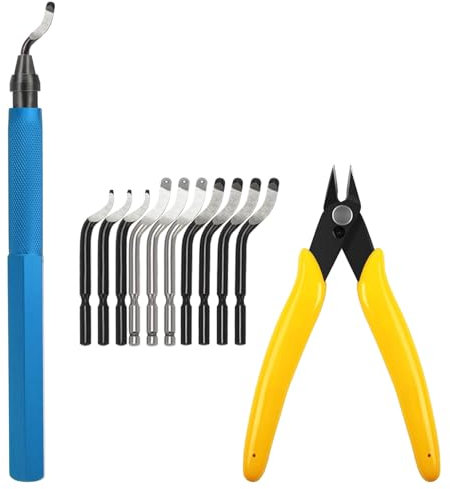 VASTOOLS Entgrater Werkzeug mit 10 Unterschiedlichen Klingen,mit Seitenschneider,für Heimwerkerarbeiten, Modellbau, 3D-Drucker, Kunst, Kunststoff