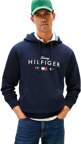 Tommy Hilfiger Sudadera con Capucha para Hombre, Marca Love Big Hilfiger MW0MW41427, Azul, XXL, Azul (Desert Sky), XXL