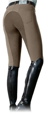 JBJYGSG Pantalones de equitación, Ropa for Mujer y Hombre, Pantalones de Cintura Alta a la Moda, Pantalones de Ciclismo, Pantalones Lisos. para Montar A Caballo(Khaki,M)