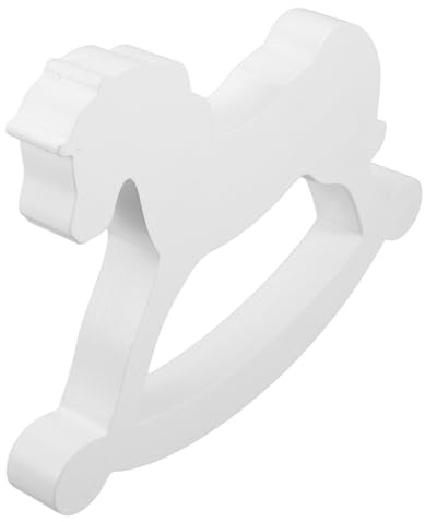 Sosoport Adorno de Madera Caballo Balancín Blanco Decoración Navideña Retro Escultura Artesanal para Escritorio Hogar Infantil