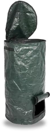 Zanthicia Bolsa de recolección de residuos abono para Invernadero jardín, contenedor Hierba fermento, contenedor Almacenamiento Saco Hojas con Ventana visualización, 15 galones