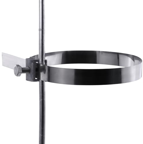 HausHeld® Universal-Fallrohrschelle INOX | für Runddraht Ø 8–10 mm | bis Ø 160 mm Regenrohr | M8×20 | Edelstahl Rohrschelle Blitzschutz Erdung Potentialausgleich | Leitungshalter für Dach & Fassade