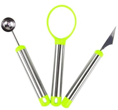 Zerodeko 3pezzi Coltelli Intaglio Frutta in Acciaio Resistente Utensile Per Intagliare La Frutta Kit Per Affettare La Per Modellare La Utensile Per Scavare La Forma Di Palla