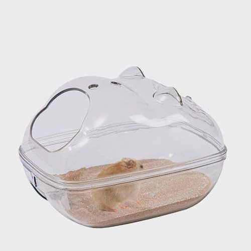 PLUSHCEWT Hamster Sandbad, Transparente Staubdichte Badewanne aus Pc Material für Hamsterkäfig, Hamster Zubehör für Chinchilla Meerschweinchen Mäuse Gerbi und Lskleintier