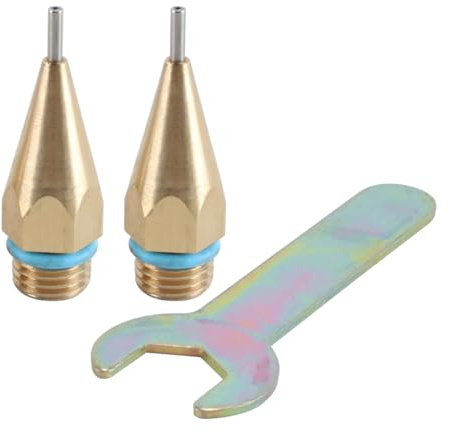 ACOLY 2 punte per colla a caldo con O-ring, ugelli per tubi lunghi di piccolo diametro, ugelli in rame da 1,0x40 mm con chiave, accessori di ricambio per lavori artigianali