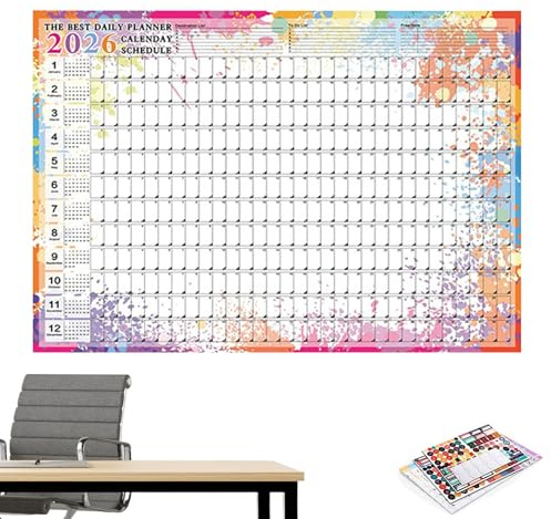 Calendario 2026 Mensile | Calendario da Parete 2026 Poster Grande | Planner Accademico Poster per Studente Universitario Insegnante Scuola Famiglia Ufficio Casa Decorazione Natalizia