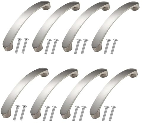 nuneoeuo 8 Pcs Kitchen Cupboard Handles, Kitchen Handles 96mm Hole Centre Kitchens Cabinet Handles for Drawer Wardrobe Bathroom Furniture