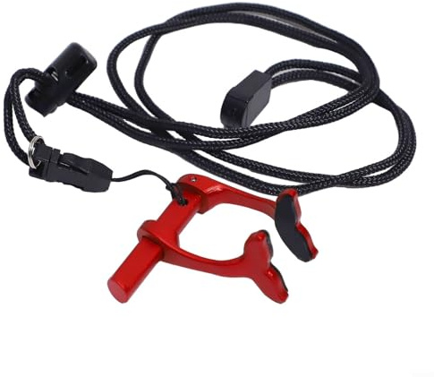 Pince-nez pour plongée en apnée, design ergonomique pour plus de confort, ajustement réglable, léger et en alliage d'aluminium avec cordon pratique (rouge)