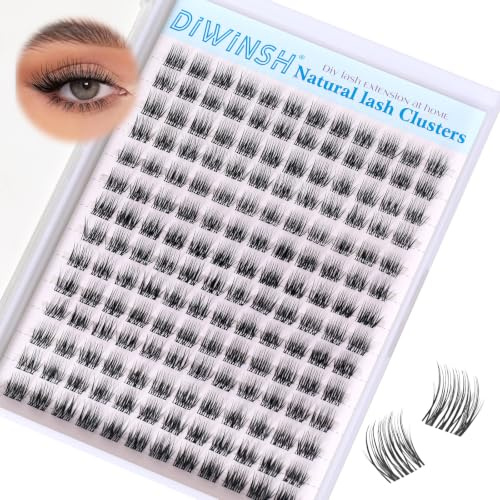 DIWINSH 8mm Kurzer Wimpern Cluster Natürliche Wimperncluster, 168Pcs C Curl