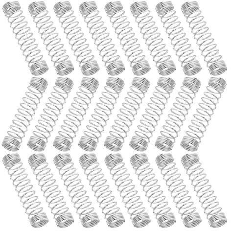 SOPOTUTU Lot de 200 Ressorts de Compression pour Stylo à Bille, Diamètre 0,4 Mm X 4,5 Mm X 18 Mm, Ressorts de Remplacement en Acier Jaune, Fournitures de Bureau et Scolaires,