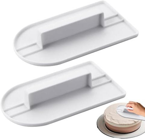 2 PCS Fondant Cake Smoother Set, Cake Scraper, Fondant Tools, Fondant Smoother, for Cake Shops,Candy Shops and Home Kitchens(White)