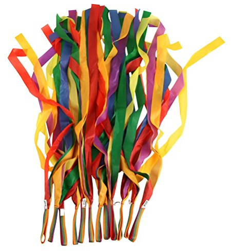 BESTOYARD Regenbogen Band Jongliertücher Band Gymnastikband Tanz Rainbow 12St