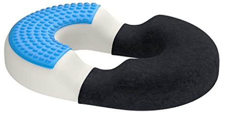 bonmedico Sitzkissen orthopädisch - Bürostuhl, Auto, Rollstuhl Sitzring - Kühlende Gel-Schicht - Bequemes Hämorrhoiden & Steißbeinkissen - Wichtelgeschenk - Wellness Schwarz (Groß)