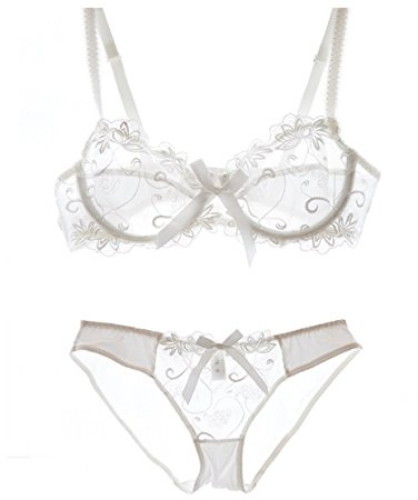 Nanier Soft BH Set Für Damen, Sexy, Transparente, Mit Stickerei