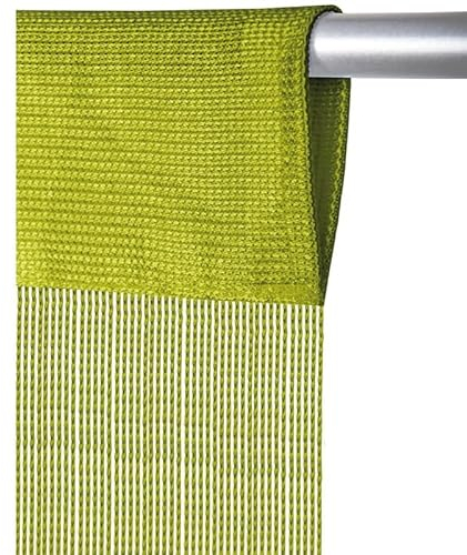 Arsvita Fadenvorhang mit Stangendurchzug, individuell kürzbare Gardine, Fadengardine Vorhang in vielen Farben und Größen (B140xL250 cm/Hellgrün)