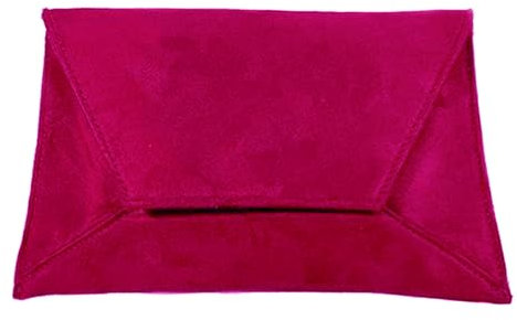 LeahWard Women's Faux Suede Clutch Bag Wedding Evening Handbag (Fuchsia)