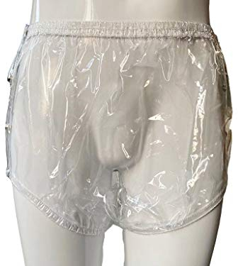 Haian Inkontinenzhose für Erwachsene, Kunststoff, mit Druckknöpfen, Größe XL, transparent