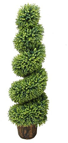 Jiande Artificial Plants Spiral 3.9ft Topiary Trees Boxwood 120cm Feaux Plants Potted Fake Plant Green Decorative Indoor Garden Outdoor 47 Inches (Color : 1 Pcs)