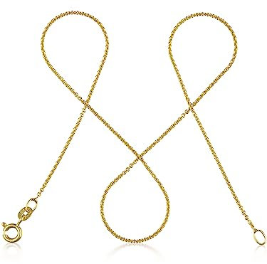modabilé Damen Ankerkette Rund aus 585er Gold (38cm I 1,1mm breit) I Goldkette 585 ohne Anhänger I Zarte Halskette für Frauen I Echtgold Kette + Etui I Goldkettchen Produziert in Deutschland
