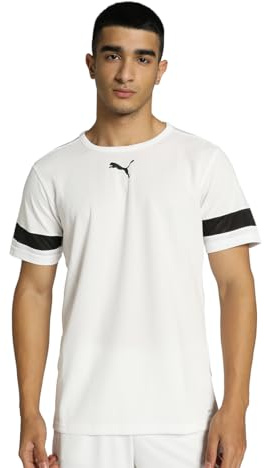 PUMA teamRISE Jersey para hombre de manga corta, Puma White-puma Black-puma White, S