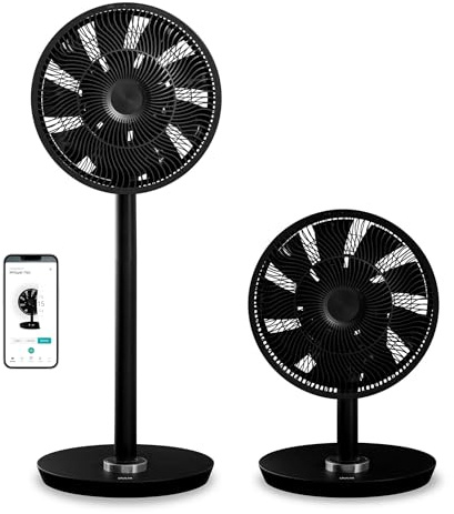 Duux Whisper Flex Smart Standing Fan, with Remote Control, Alexa & Smart App, 26 Cooling Speeds, 2 in 1 Height Adjustable, Multi-direction Oscilating, Powerful and Quiet Fan, Night Mode, Timer