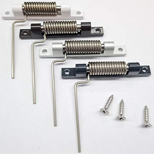 FlyEx Profi Federschließer Zugfeder Rückholfeder Fliegengittertür Schliesser Feder Fliegengitter Fenster Balkontür (Silber-Eloxal - Rechts)