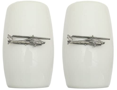 Helicopter China Salt and Pepper Shakers Cruet Set Modern White CSP 177