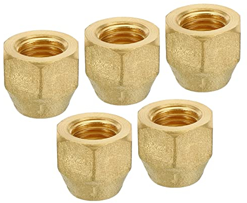 sourcing map 5 StückBördelkappe aus Messing, 1/4 Bördel Buchse, Überwurfmutter, Adapter für HLK-Klimaanlagen