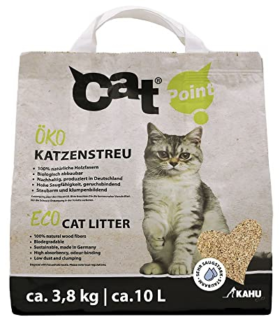 KAHU® ECO 100% natürliches Katzenstreu (10L) • Klumpstreu für Katzenklo • Naturstreu • Bio Holz Granulat Streu • 100% kompostierbar & biologisch abbaubar • Bekämpft Gerüche aktiv