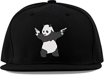 Maikomanija Banksy Panda Baumwolle Flaches Visier Fullcap Baseball Cap Trucker Hat Unisex Sport Atmungsaktiv, Schwarz , One size